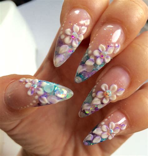 nail designs with 3d flowers